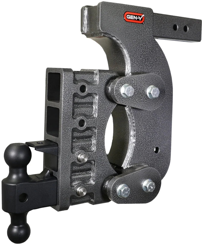 Gen-Y The Boss Torsion-Flex 2.5in Receiver 15in Drop Hitch w/Dual-Ball/Pintle Lock/Stab Kit - Side View