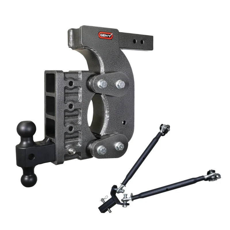 Gen-Y The Boss Torsion-Flex 2.5in Receiver 15in Drop Hitch w/GH-061 Dual-Ball/Stabilizer Kit - Side View
