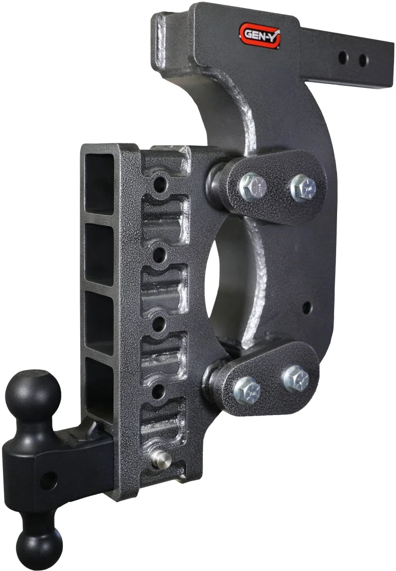 Gen-Y The Boss Torsion-Flex 2.5in Receiver 18in Drop Hitch w/GH-061 Dual-Ball/Stabilizer Kit - Side View