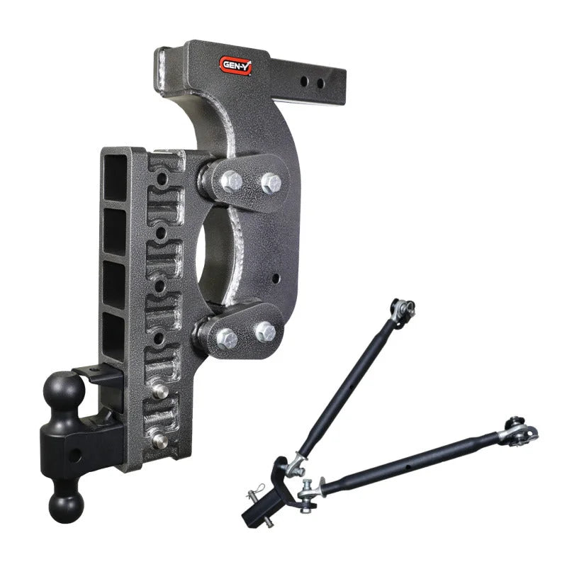 Gen-Y The Boss Torsion-Flex 2.5in Receiver 21in Drop Hitch w/Dual-Ball/Pintle Lock/Stab Kit - Side View