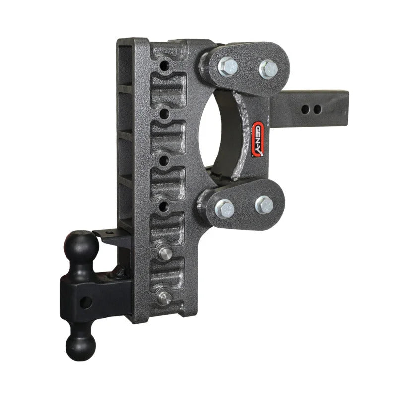 Gen-Y The Boss Torsion-Flex 2.5in Shank 12in Drop 21K Hitch w/GH-061 Dual-Ball/GH-062 Pintle Lock - Side View