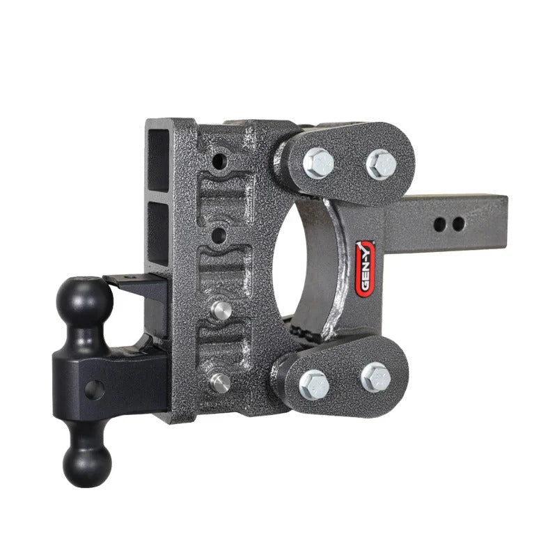 Gen-Y The Boss Torsion-Flex 2.5in Shank 6in Drop 21K Hitch w/GH-061 Dual-Ball/GH-062 Pintle Lock - Side View