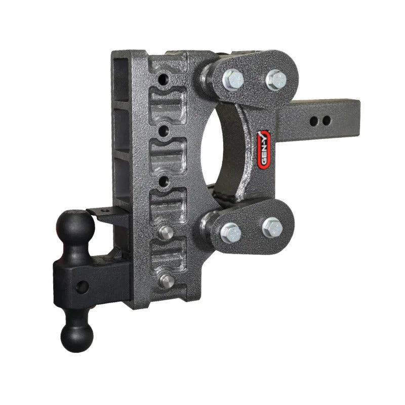 Gen-Y The Boss Torsion-Flex 2.5in Shank 9in Drop 21K Hitch w/GH-061 Dual-Ball/GH-062 Pintle Lock - Side View