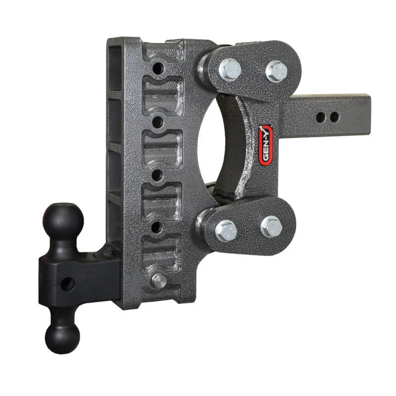 Gen-Y The Boss Torsion-Flex 2.5in Shank 9in Drop 2.4K TW 21K Hitch w/GH-061 Dual-Ball - Side View