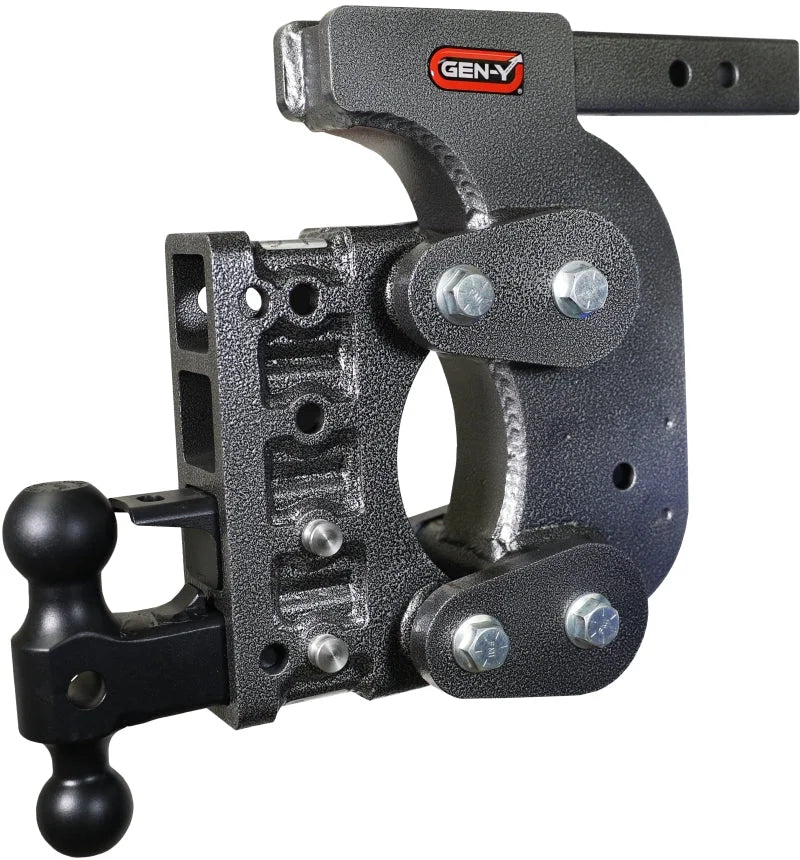 Gen-Y The Boss Torsion-Flex 2in Shank 12.5in Drop 16K Hitch w/GH-051 Dual-Ball/Pintle Lock/Stab Kit - Side View
