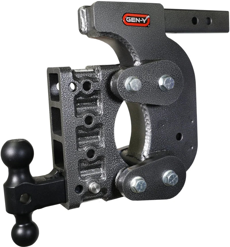 Gen-Y The Boss Torsion-Flex 2in Shank 12.5in Drop 16K Hitch w/GH-051 Dual-Ball/Stabilizer Kit - Side View