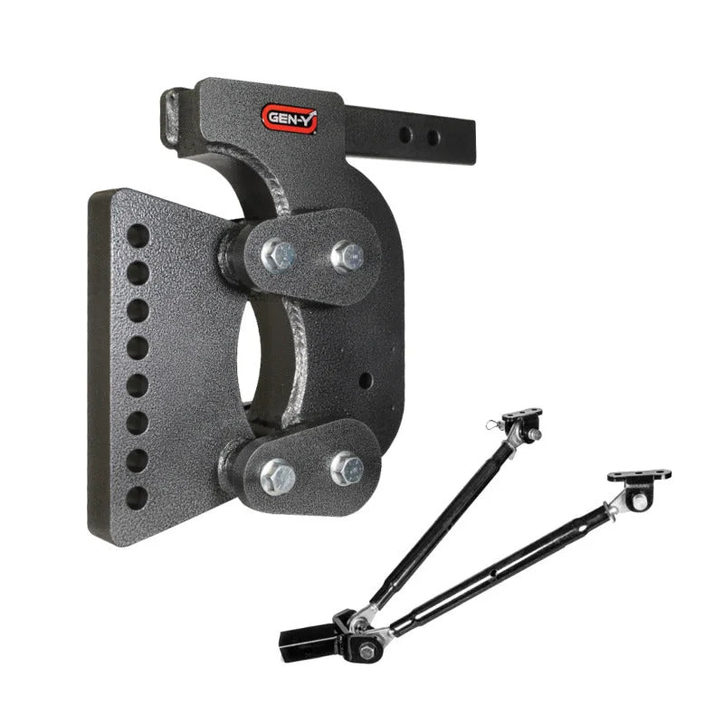 Gen-Y The Boss Torsion-Flex 2in Weight Distribution Shank 12.5in Drop 16K Hitch w/Stabilizer Kit - Side View