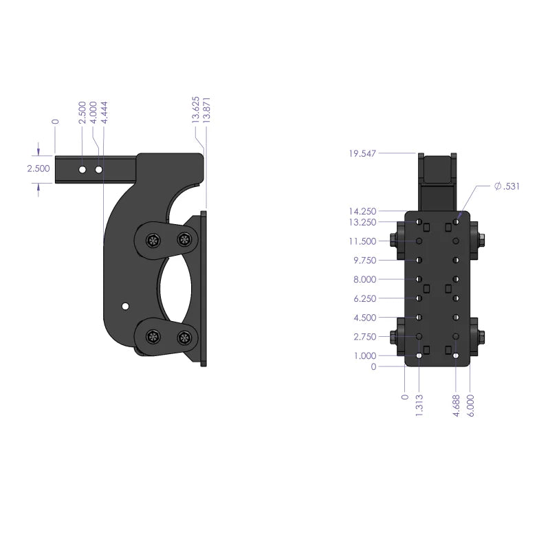 Gen-Y The Boss Torsion-Flex Pintle Plate 2.5in Shank 15in Drop 21K Hitch w/GH-0100 Stabilizer Kit - Installation View