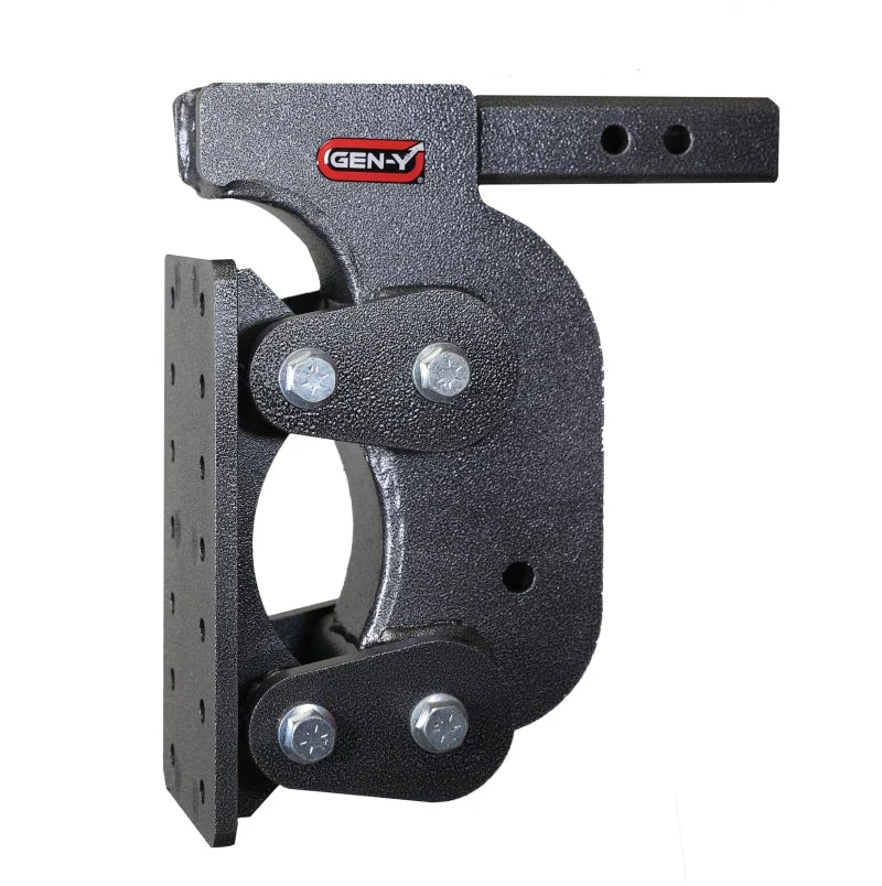 Gen-Y The Boss Torsion-Flex Pintle Plate 2in Shank 12.5in Drop 16K Hitch w/GH-0100 Stabilizer Kit - Side View