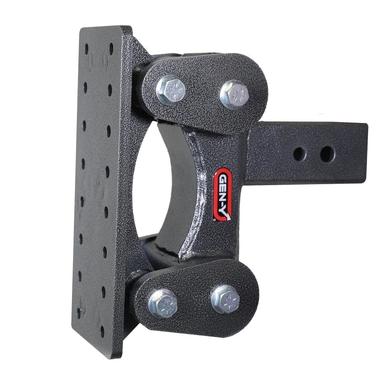 Gen-Y The Boss Torsion-Flex Pintle Plate 3in Shank 6.5in Drop 2.4K TW 21K Hitch - Side View