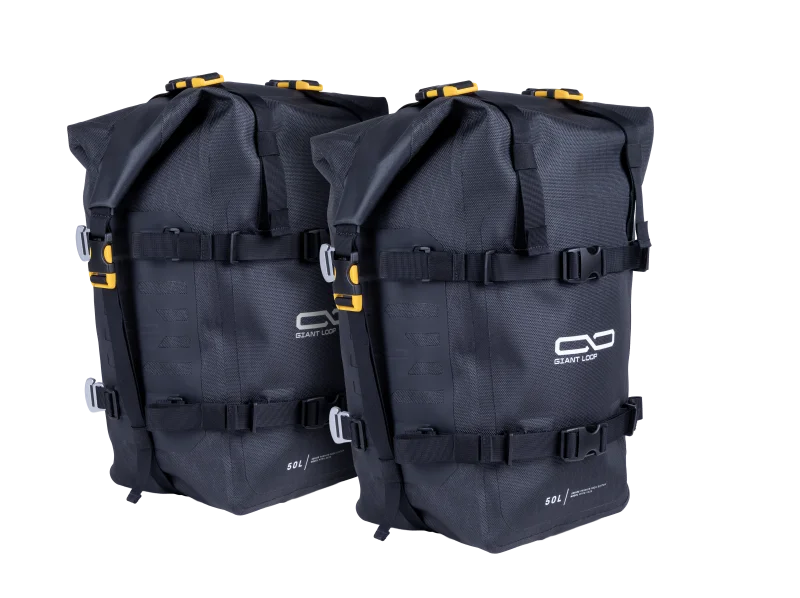 Giant Loop MotoTrekk Panniers 50L - Black - Back View