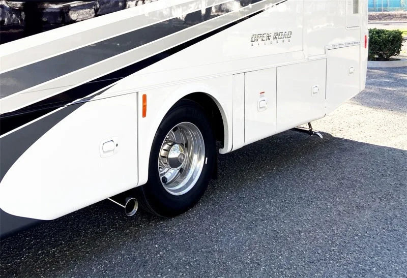 Gibson 05-15 Ford Class A Motorhome/F53 Chassis 6.8L V10 RV Power Cat-Back Exhaust - Side View