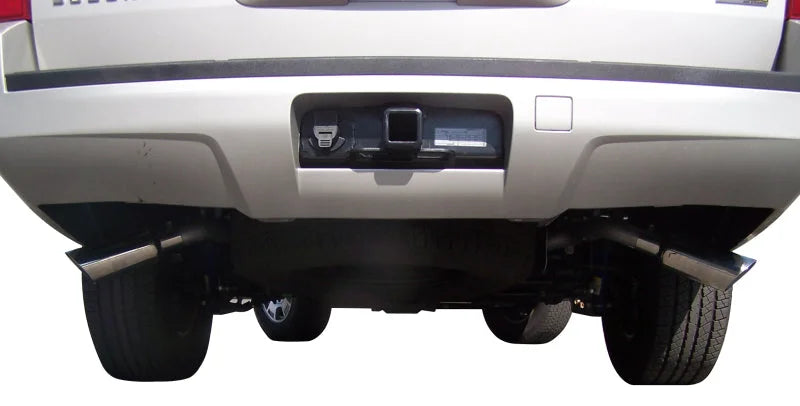 Gibson 07-12 Chevrolet Avalanche LS 5.3L 2.25in Cat-Back Dual Extreme Exhaust - Aluminized - Installation View