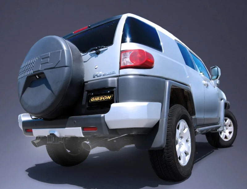 Gibson 07-14 Toyota FJ Cruiser Base 4.0L 2.5in Cat-Back Dual Split Exhaust - Aluminized - Back View