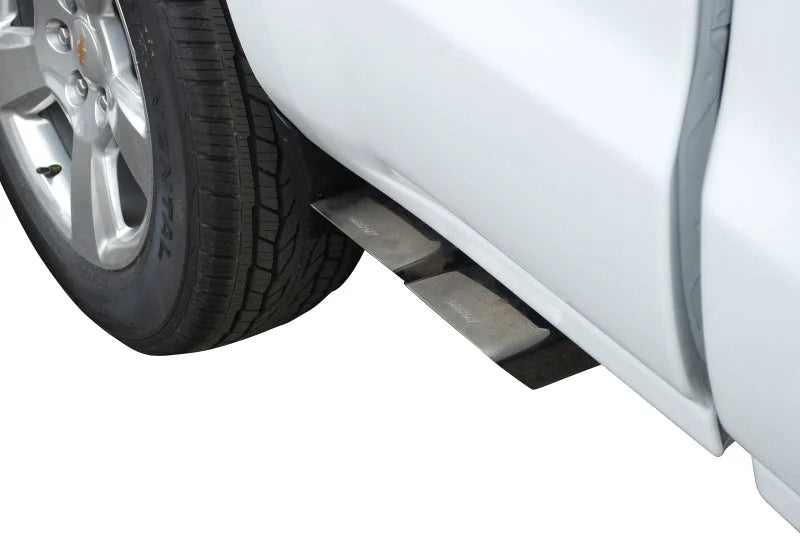 Gibson 10-13 Chevrolet Silverado 1500 LS 4.8L 2.5in Cat-Back Super Truck Exhaust - Stainless - Installation View