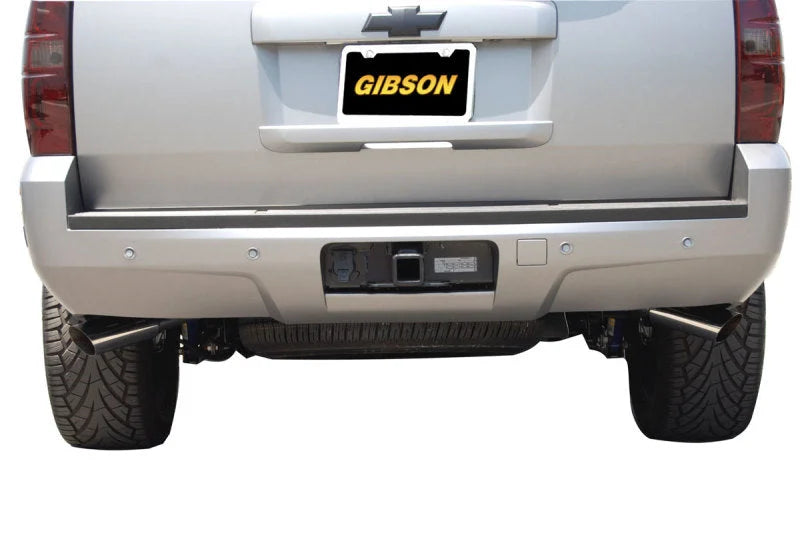 Gibson 10-14 Chevrolet Tahoe LS 5.3L 2.25in Cat-Back Dual Extreme Exhaust - Aluminized - Back View