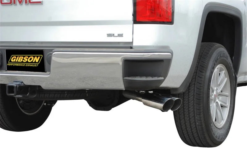 Gibson 14-18 GMC Sierra 1500 Base 5.3L 3in/2.25in Cat-Back Dual Sport Exhaust - Stainless - Side View