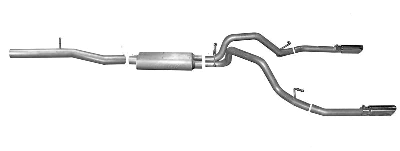 Gibson 14-18 GMC Sierra 1500 Base 5.3L 3in/2.25in Cat-Back Dual Split Exhaust - Stainless - Main Product View