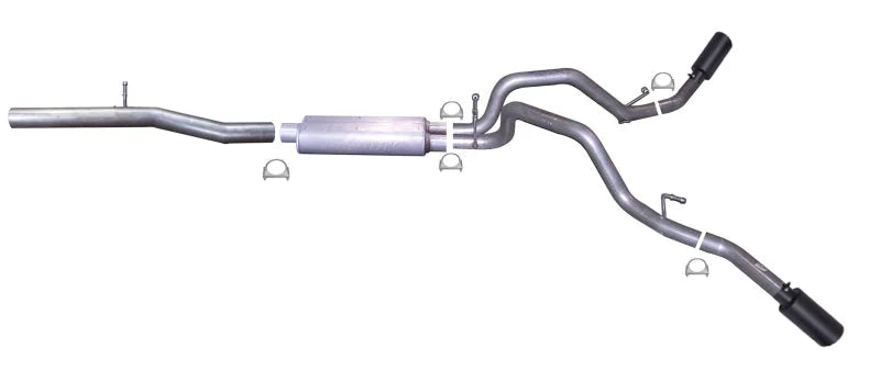 Gibson 14-18 GMC Sierra 1500 Denali 5.3L 3in/2.25in Cat-Back Dual Extreme Exhaust - Black Elite - Main Product View