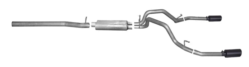 Gibson 14-18 GMC Sierra 1500 Denali 5.3L 3in/2.25in Cat-Back Dual Split Exhaust - Black Elite - Main Product View