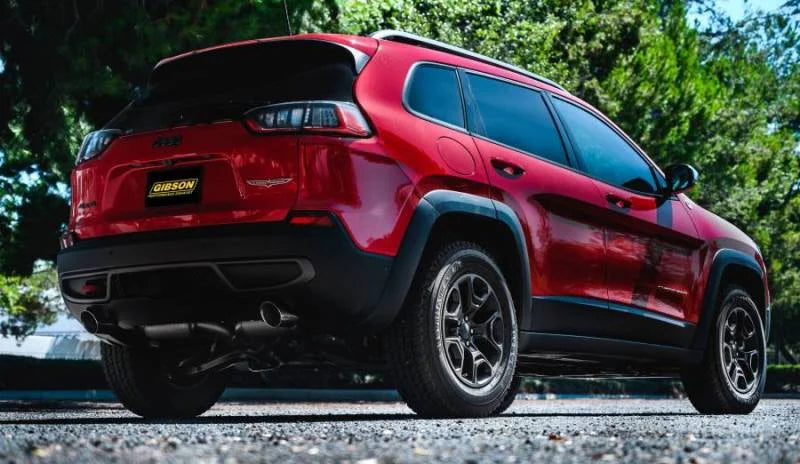 Gibson 14-20 Jeep Cherokee 3.2L 2.5in/2.25in Cat-Back Dual Split Exhaust - Stainless - Main Product View