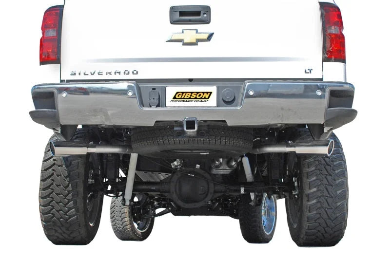 Gibson 15-18 Chevrolet Silverado 1500 LS 5.3L 3in/2.25in Cat-Back Dual Extreme Exhaust - Aluminized - Side View