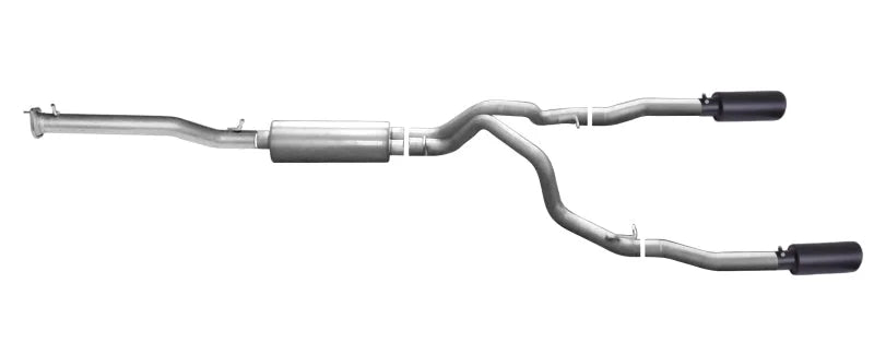 Gibson 15-18 Chevrolet Silverado 1500 LS 5.3L 3in/2.25in Cat-Back Dual Split Exhaust - Black Elite - Main Product View