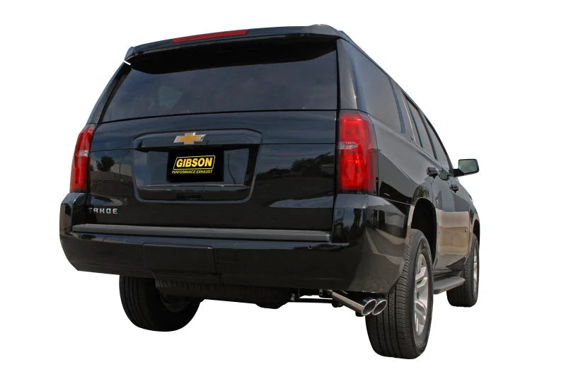 Gibson 15-19 Chevrolet Tahoe LS 5.3L 2.25in Cat-Back Dual Sport Exhaust - Stainless - Installation View