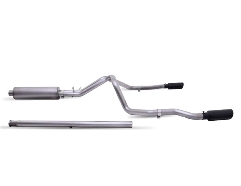 Gibson 20-21 Chevy Silverado 6.6L 2.5in Cat-Back Dual Split Exhaust System Stainless - Black Elite - Main Product View