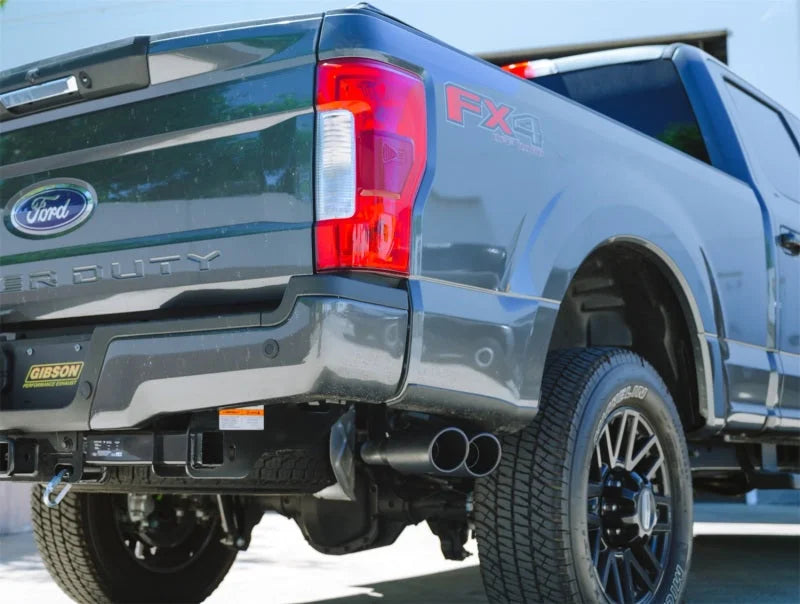 Gibson 2019 Ford F250 Super Duty 6.2L Black Elite Cat-Back Dual Sport Exhaust System - Stainless - Side View