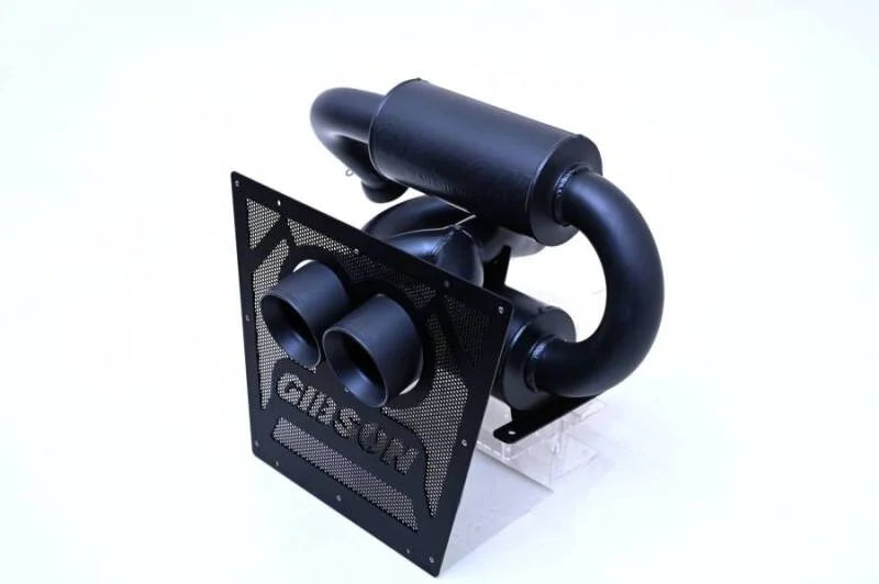 Gibson 2024 Cam-Am Maverick R 4in. T304 Stainless Round Dual Wall Slash-Cut Tip - Black Ceramic - Additional View 5