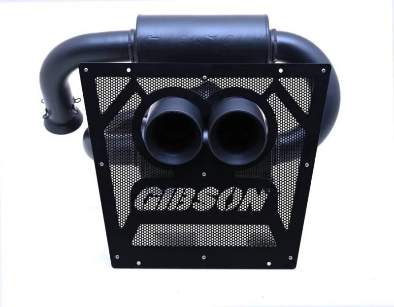 Gibson 2024 Cam-Am Maverick R 4in. T304 Stainless Round Dual Wall Slash-Cut Tip - Black Ceramic - Additional View 6
