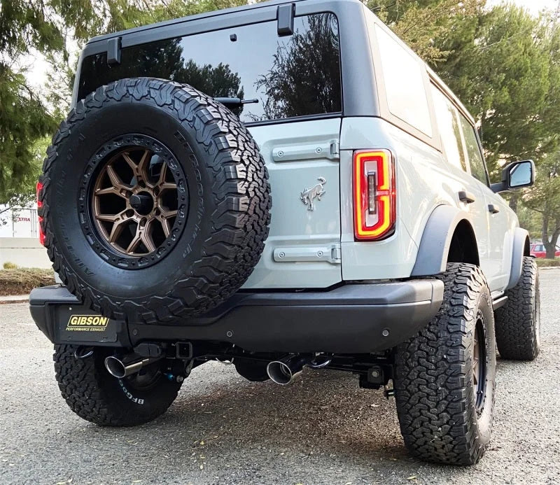 Gibson 21-22 Ford Bronco 4DR Cat-Back Dual Split Exhaust - Stainless - Side View