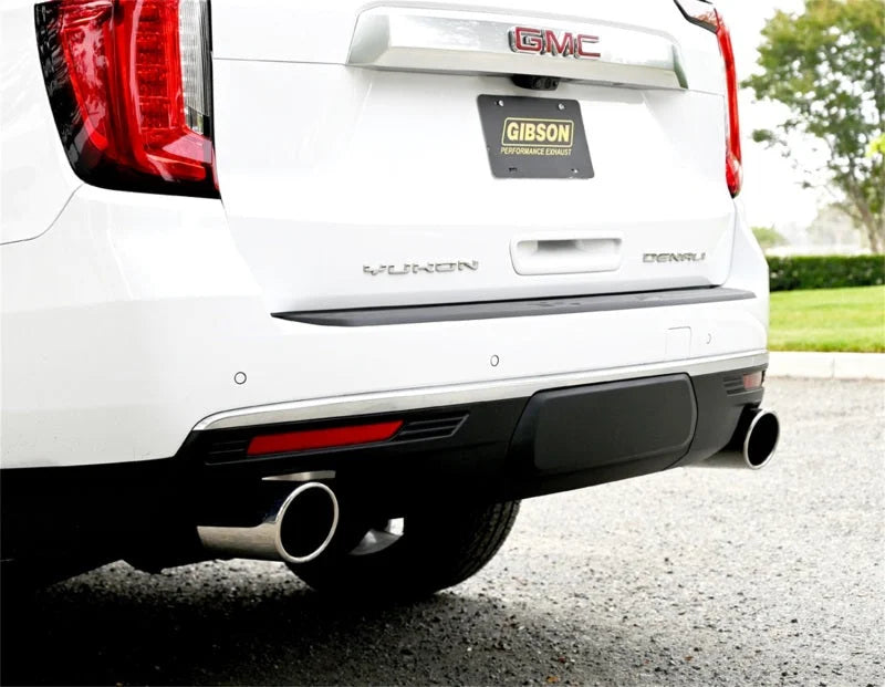 Gibson 21-22 GMC Yukon / Chevrolet Tahoe 5.3L 2/4wd Cat-Back Dual Split Exhaust - Stainless - Side View