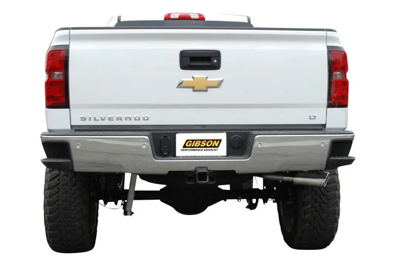 Gibson 3.5in Cat-Back Single Exhaust Aluminized fits 2014-2019 Chevrolet Silverado 1500 / 2014-2019 GMC Sierra 1500 5.3L - Side Vie...