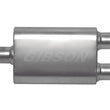 Load image into Gallery viewer, Gibson CFT Superflow Center/Dual Oval Muffler - 4x9x13in/2.25in Inlet/2.25in Outlet - Stainless - Main Product View