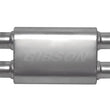 Load image into Gallery viewer, Gibson CFT Superflow Dual/Dual Oval Muffler - 4x9x18in/3in Inlet/3in Outlet - Stainless - Main Product View