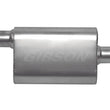 Load image into Gallery viewer, Gibson CFT Superflow Offset/Center Oval Muffler - 4x9x13in/2.5in Inlet/2.5in Outlet - Stainless - Main Product View