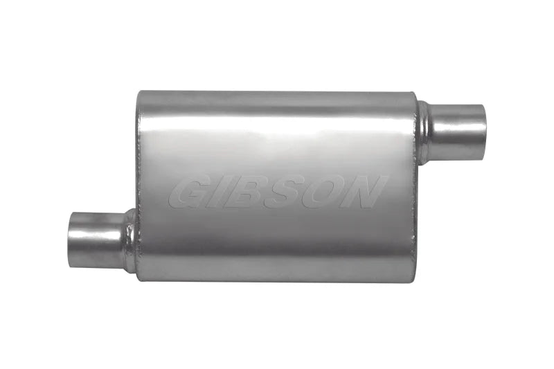 Gibson CFT Superflow Offset/Offset Oval Muffler - 4x9x18in/2.5in Inlet/2.5in Outlet - Stainless - Main Product View