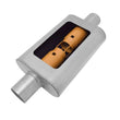 Load image into Gallery viewer, Gibson MWA Superflow Center/Center Oval Muffler - 4x9x14in/2.5in Inlet/2.5in Outlet - Stainless - Main Product View