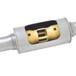 Load image into Gallery viewer, Gibson MWA Superflow Center/Center Round Muffler - 5x10in/3in Inlet/3in Outlet - Stainless - Detail View