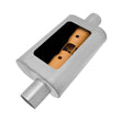 Load image into Gallery viewer, Gibson MWA Superflow Offset/Center Oval Muffler - 4x9x14in/3in Inlet/3in Outlet - Stainless - Main Product View
