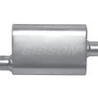 Load image into Gallery viewer, Gibson MWA Superflow Offset/Center Oval Muffler - 4x9x14in/2.25in Inlet/2.25in Outlet - Stainless - Main Product View