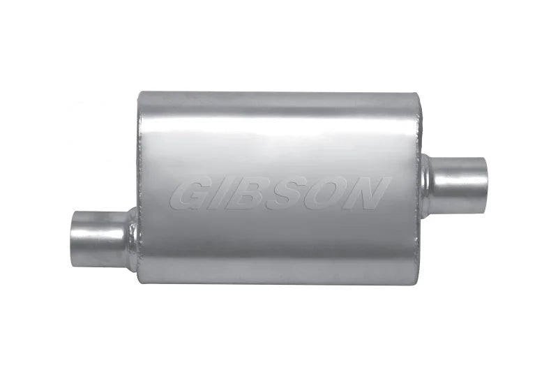 Gibson MWA Superflow Offset/Center Oval Muffler - 4x9x14in/2.25in Inlet/2.25in Outlet - Stainless - Main Product View