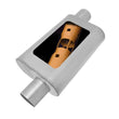 Load image into Gallery viewer, Gibson MWA Superflow Offset/Offset Oval Muffler - 4x9x14in/3in Inlet/3in Outlet - Stainless - Main Product View