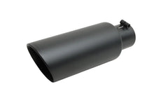 Load image into Gallery viewer, Gibson Round Dual Wall Angle-Cut Tip - 4in OD/2.5in Inlet/12in Length - Black Ceramic - Main Product View