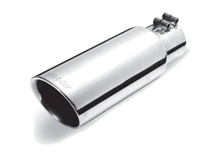 Gibson Round Dual Wall Angle-Cut Tip - 4in OD/2.5in Inlet/8in Length - Stainless - Main Product View