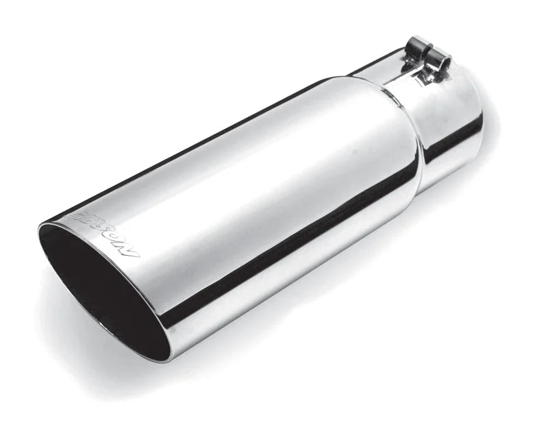 Gibson Round Single Wall Angle-Cut Tip - 3.5in OD/2.5in Inlet/12in Length - Stainless - Main Product View