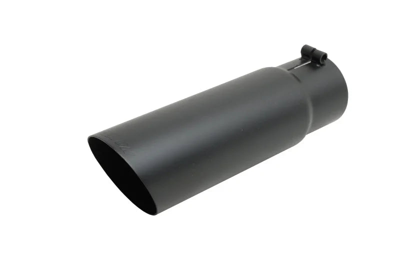 Gibson Round Single Wall Angle-Cut Tip - 4in OD/3in Inlet/12in Length - Black Ceramic - Main Product View