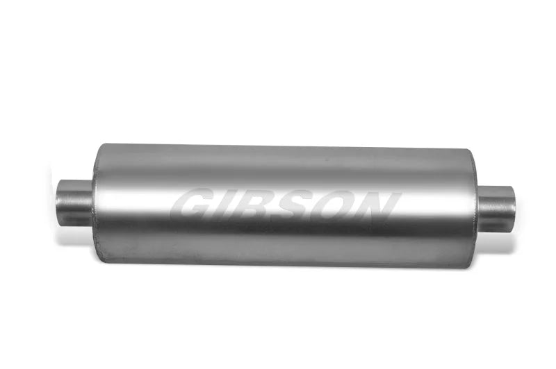 Gibson SFT Superflow Center/Center Round Muffler - 8x24in/3.5in Inlet/3.5in Outlet - Stainless - Main Product View